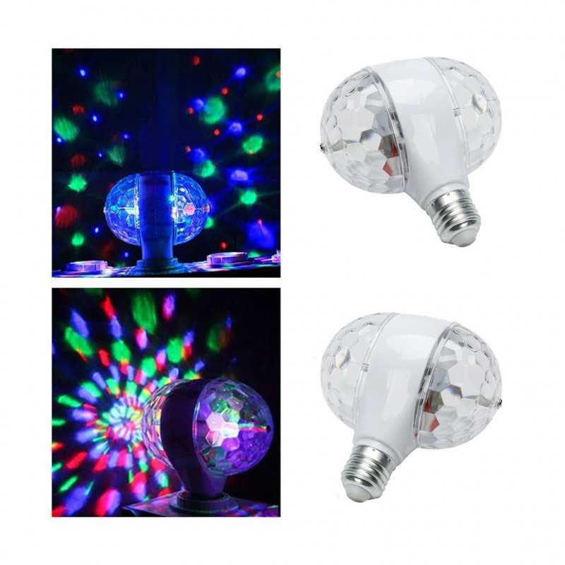 Ampoule rechargeable rotative à jeu de Lumière multicolore effet lumière de  boîte de nuit Original - ViteServi