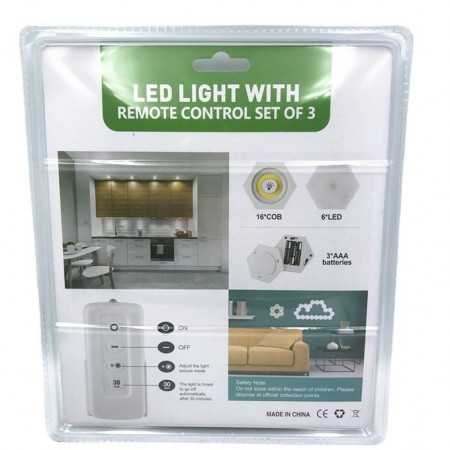 Generic 3 Lampes Sans fil 3W LED COB Ultra Lumineux Applique